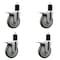 Service Caster 5'' SS Gray Poly Swivel 1-3/4'' Expanding Stem Caster Set Total Lock Brake, 4PK SCC-SSEXTTL20S514-PPUB-134-4 - alternate 1